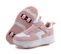 Hiseng Chaussure Roller Fille 31-40EU, Basket Roller pour Enfan Chaussure a Roulette Garcon Chaussure a Roulette Fille Garçons Chaussures Roller Roues Basket a Roulette Adolescents pour Extérieur