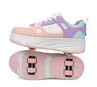 Hiseng Chaussure Roller Fille, Basket Roller pour Enfan Chaussure a Roulette Garcon Chaussure a Roulette Fille Garçons Chaussures Roller Roues Basket a Roulette Adolescents pour Extérieur 31-40EU