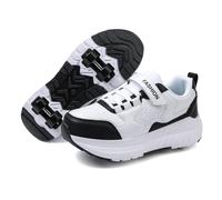 Hiseng Chaussure Roller Fille, Basket Roller pour Enfan Chaussure a Roulette Garcon Fille Garçons Chaussures Roller Roues Basket a Roulette Adolescents pour Extérieur, Rose Bleu Ciel Noir 31-40EU