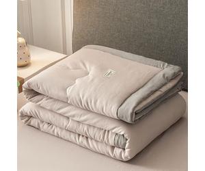 Couette Mi-saison MORTREUX 2 Personnes - Gris Foncé/gris Clair - Chaude Et Légère