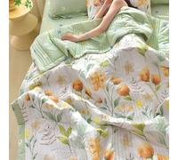 Hiseng Couette Imprimée 1 Personne, Couverture Lit 2 Personnes en Microfibre, Couette Tempérée Convient à Toutes Les Saisons (Tulipe,100 cm x 150 cm)