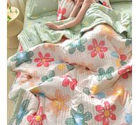 Hiseng Couette Imprimée 1 Personne, Couverture Lit 2 Personnes en Microfibre, Couette Tempérée Convient à Toutes Les Saisons (Fleurs Rouges,150 cm x 200 cm)