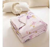 Hiseng Couverture 2.5 Tog Imprimés Floraux, Dessus De Lits et Couvre-Lits, 2025 Couette sans Housse Couette Ete, Edredon Réversible, Lavable, pour 1/2 Personnes (Fleurs Violettes,200 * 230cm)