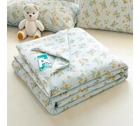 Hiseng Couverture 2.5 Tog Imprimés Floraux, Dessus De Lits et Couvre-Lits, 2025 Couette sans Housse Couette Ete, Edredon Réversible, Lavable, pour 1/2 Personnes (Fleurs Bleues,150 * 200cm)