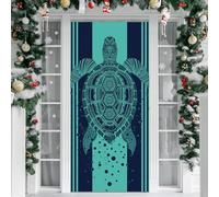 Hiseng Couverture de Porte de 3D Bannière de Porte de Motif Tortue Bannière Toile de Fond de 3D pour Décoration de Vacances Hiver Intérieur (Totem Tortue,90x210cm)
