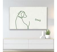 Hiseng Couverture TV Anti-poussière Imprimé Vert, Housse de Protection de L'écran de Télévision, Chambre À Coucher Intérieure Décoration du Salon (55-65 Pouces,Chien)