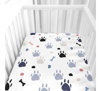 Hiseng Drap Housse pour Lit Bébé Enfant Dessin Animé Doux Draps Housses pour lit de Bébé et lit d'Enfant en Microfibre Protège Matelas Compatible pour Berceaux de Chevet (Patte de chien,40x80cm)