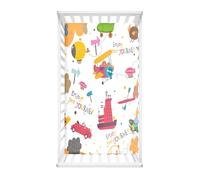 Hiseng Drap Housse pour Lit Bébé Enfant, Dessin Animé sur le Trafic Draps Housses pour lit de Bébé et lit d'Enfant, Protège Matelas Compatible pour Berceaux de Chevet (Avion,65x95cm)