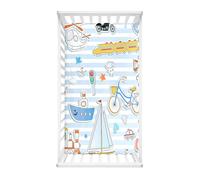 Hiseng Drap Housse pour Lit Bébé Enfant, Dessin Animé sur le Trafic Draps Housses pour lit de Bébé et lit d'Enfant, Protège Matelas Compatible pour Berceaux de Chevet (Voilier,40x80cm)