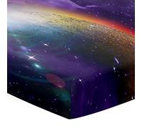 Hiseng Drap Housse pour Lit Bébé Enfant Imprimé Ciel Étoilé Doux Draps Housses pour lit de Bébé et lit d'Enfant Protège Matelas Compatible pour Berceaux de Chevet (lumière des étoiles,40x90x10cm)