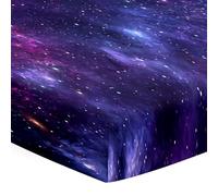 Hiseng Drap Housse pour Lit Bébé Enfant Imprimé Ciel Étoilé Doux Draps Housses pour lit de Bébé et lit d'Enfant Protège Matelas Compatible pour Berceaux de Chevet (Violet,40x90x10cm)