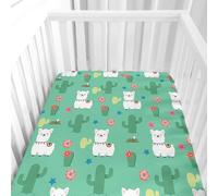 Hiseng Drap Housse pour Lit Bébé Enfant Motif Alpaga 3D Doux Draps Housses pour lit de Bébé et lit d'Enfant en Microfibre Protège Matelas Compatible pour Berceaux de Chevet (Ananas,40x80cm)
