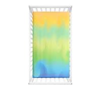 Hiseng Drap Housse pour Lit Bébé Enfant Motif Dégradé Doux Draps Housses pour lit de Bébé et lit d'Enfant Microfibre Protège Matelas Compatible pour Berceaux de Chevet (Vert Jaune,65x95cm)