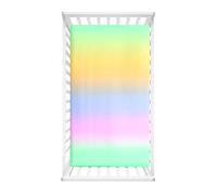 Hiseng Drap Housse pour Lit Bébé Enfant Motif Dégradé Doux Draps Housses pour lit de Bébé et lit d'Enfant Microfibre Protège Matelas Compatible pour Berceaux de Chevet (Vert-Rose,80x160cm)