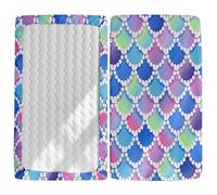 Hiseng Drap Housse pour Lit Bébé Enfant Rêveur Motif Doux Draps Housses pour lit de Bébé et lit d'Enfant en Microfibre Protège Matelas Compatible pour Berceaux de Chevet (Perle bleue,40x80cm)