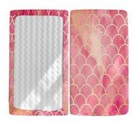 Hiseng Drap Housse pour Lit Bébé Enfant Rêveur Motif Doux Draps Housses pour lit de Bébé et lit d'Enfant en Microfibre Protège Matelas Compatible pour Berceaux de Chevet (Rose,40x80cm)