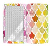 Hiseng Drap Housse pour Lit Bébé Enfant Rêveur Motif Doux Draps Housses pour lit de Bébé et lit d'Enfant en Microfibre Protège Matelas Compatible pour Berceaux de Chevet (Jaune,55x90cm)