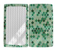 Hiseng Drap Housse pour Lit Bébé Enfant Rêveur Motif Doux Draps Housses pour lit de Bébé et lit d'Enfant en Microfibre Protège Matelas Compatible pour Berceaux de Chevet (Vert,60x120cm)