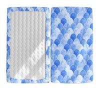 Hiseng Drap Housse pour Lit Bébé Enfant Rêveur Motif Doux Draps Housses pour lit de Bébé et lit d'Enfant en Microfibre Protège Matelas Compatible pour Berceaux de Chevet (Bleu,65x95cm)