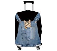 Hiseng Elastique Housse De Valise Luggage Cover Imprimé Animalier pour 18-32 Pouce Valise, Protection De Valise Housse Bagage Protecteur Couverture (Chaton,L (26-28 Pouces))
