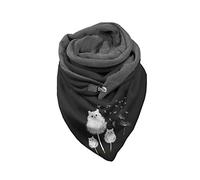 Hiseng Foulards Châles Chic Femmes à Boutons, Mode Couleur Unie Echarpes Triangle Coton pour Femmes, Doux Wrap Automne Hiver Foulard Rétro Noël Chaudes Châles Scarf (165x90cm,Hamster)