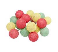 Hiseng Guirlande Lumineuse Boules Coton, Couleur Macarons Batterie Chaîne de Lumière 6cm Boules Coton LED Cosy Romantique Décoration Pour La Saint Valentin Noël Mariage Fêtes (10,5M-50LED)