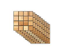 Hiseng Hiser Rectangle Adhésive Décorative à Carreaux pour Salle de Bains et Cuisine Stickers Carrelage, Motif de Mosaïque 3D Marbre Imperméables Adhésive Décoration, 10x10cm (Grain de Bois,30Pièces)