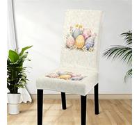 Hiseng Housse de Chaise Floral Pâques Printanier, Housse de Chaise Salleà Manger Extensible Lavable, Housses pour Chaises Maison Hôtel Restaurant Décor (Floral,6 Pieces)