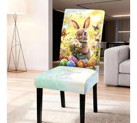 Hiseng Housse de Chaise Joyeuses Pâques, Housse de Chaise Extensible Housses de Chaises Salleà Manger Lavable, Housses pour Chaises Maison Hôtel Restaurant Décor (Papillon,6 Pieces)