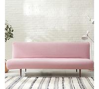 Hiseng Housse de Clic Clac Élastique Canapé 3 Places, Housse de Canapé sans Bras Extensible Antidérapant Universel Tout Couvert Canapé-lit Pliant Protecteur (M:150-175cm,Rose)