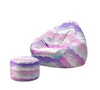 Hiseng Housse Pouf Poire avec Repose Pied sans Remplissage S M L XL XXL Housse de Pouf Poire Sac Haricots Poire avec Rangement Lavables pour Enfants Adultes, Ciel étoilé Imprimé (Graffiti,90x110cm)