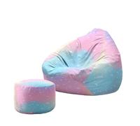 Hiseng Housse Pouf Poire avec Repose Pied sans Remplissage S M L XL XXL Housse de Pouf Poire Sac Haricots Poire avec Rangement Lavables pour Enfants Adultes, Ciel étoilé Imprimé (Dégradé,100x120cm)