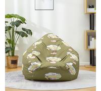 Hiseng Housse Pouf Poire Vide S M L XL XXL, Chat Motif Housse de Pouf Poire sans Remplissage Poire avec Rangement Sac Haricots pour Enfants Adultes Lavables Amovible, Salon Chambre (Gâteau,100x120cm)