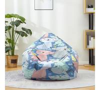 Hiseng Housse Pouf Poire Vide S M L XL XXL, Chat Motif Housse de Pouf Poire sans Remplissage Poire avec Rangement Sac Haricots pour Enfants Adultes Lavables Amovible, Salon Chambre (Mignon,100x120cm)