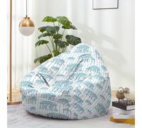 Hiseng Housse Pouf Poire Vide S M L XL XXL Housse de Pouf Poire sans Remplissage Poire avec Rangement Sac Haricots pour Enfants Adultes Lavables Amovible Salon, Méduse Imprimé (Goutte d'eau,80x90cm)