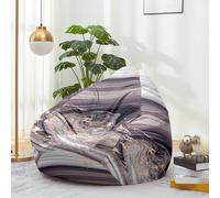 Hiseng Housse Pouf Poire Vide S M L XL XXL Housse de Pouf Poire sans Remplissage Poire avec Rangement Sac Haricots pour Enfants Adultes Lavables Amovible Salon, Moderne Marbre (Graffiti,130x150cm)