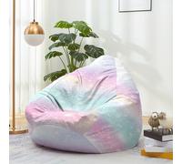 Hiseng Housse Pouf Poire Vide S M L XL XXL Housse de Pouf Poire sans Remplissage Poire avec Rangement Sac Haricots pour Enfants Adultes Lavables Amovible Salon, Ciel étoilé (Dégradé,80x90cm)