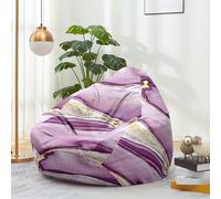 Hiseng Housse Pouf Poire Vide S M L XL XXL Housse de Pouf Poire sans Remplissage Poire avec Rangement Sac Haricots pour Enfants Adultes Lavables Amovible Salon, Moderne Marbre (Rêveur,130x150cm)