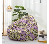 Hiseng Housse Pouf Poire Vide S M L XL XXL, Housse de Pouf Poire sans Remplissage Poire avec Rangement Sac Haricots pour Enfants Adultes Tissus Lavables Amovible (Mandalas 6,90x110cm)