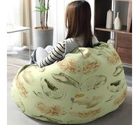 Hiseng Housse Pouf Poire Vide S M L XL XXL Housse de Pouf Poire sans Remplissage Poire avec Rangement Sac Haricots pour Enfants Adultes Lavables Amovible Salon, Grain de Bois (Graffiti,90x110cm)