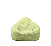 Hiseng Housse Pouf Poire Vide S M L XL XXL Housse de Pouf Poire sans Remplissage Poire avec Rangement Sac Haricots pour Enfants Adultes Lavables Amovible Salon, Fleurs Élégantes (Vert,70x80cm)