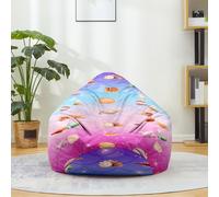 Hiseng Housse Pouf Poire Vide S M L XL XXL, Housse de Pouf Poire sans Remplissage Poire pour Enfants Fille Tissus Lavables pour Salon Chambre (Coquillage,100x120cm)