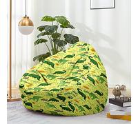 Hiseng Housse Pouf Poire Vide S M L XL XXL, Housse de Pouf Poire sans Remplissage Poire pour Enfants Adultes Tissus Lavables pour Salon Chambre (Dinosaure 3,100x120cm)