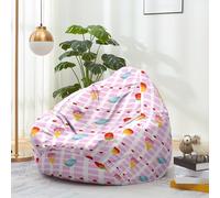 Hiseng Housse Pouf Poire Vide S M L XL XXL, Housse de Pouf Poire sans Remplissage Poire pour Enfants Adultes Tissus Lavables pour Salon Chambre (À Carreaux,100x120cm)