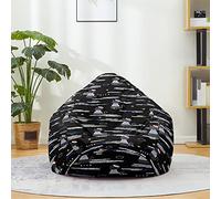 Hiseng Housse Pouf Poire Vide S M L XL XXL, Housse de Pouf Poire sans Remplissage Poire pour Enfants Adultes Tissus Lavables pour Salon Chambre (Chat Mignon 8,90x110cm)