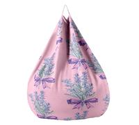 Hiseng Housse Pouf Poire Vide S M L XL XXL, Housse de Pouf Poire sans Remplissage Poire pour Enfants Adultes Tissus Lavables pour Salon Chambre (Lavande 6,100x120cm)