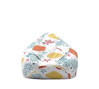 Hiseng Housse Pouf Poire Vide S M L XL XXL, Impression Triangulaire Housse de Pouf Poire sans Remplissage Poire pour Enfants Adultes Tissus Lavables pour Salon Chambre (Corail,80x90cm)