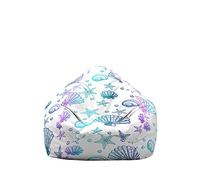 Hiseng Housse Pouf Poire Vide S M L XL XXL, Impression Triangulaire Housse de Pouf Poire sans Remplissage Poire pour Enfants Adultes Tissus Lavables pour Salon Chambre (Étoile de mer,80x90cm)