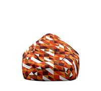 Hiseng Housse Pouf Poire Vide S M L XL XXL, Impression Triangulaire Housse de Pouf Poire sans Remplissage Poire pour Enfants Adultes Tissus Lavables pour Salon Chambre (Jaune orangé,70x80cm)