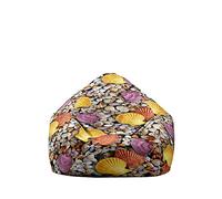 Hiseng Housse Pouf Poire Vide S M L XL XXL, Impression Triangulaire Housse de Pouf Poire sans Remplissage Poire pour Enfants Adultes Tissus Lavables pour Salon Chambre (Pierre,90x110cm)